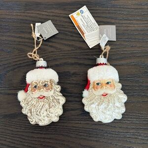 Pottery Barn Lit Mercury Santa Ornaments – Set of 2 (NWT)